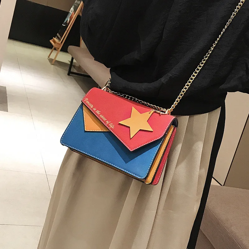 Роскошный скраб хит цвет маленькая квадратная сумка женская модная