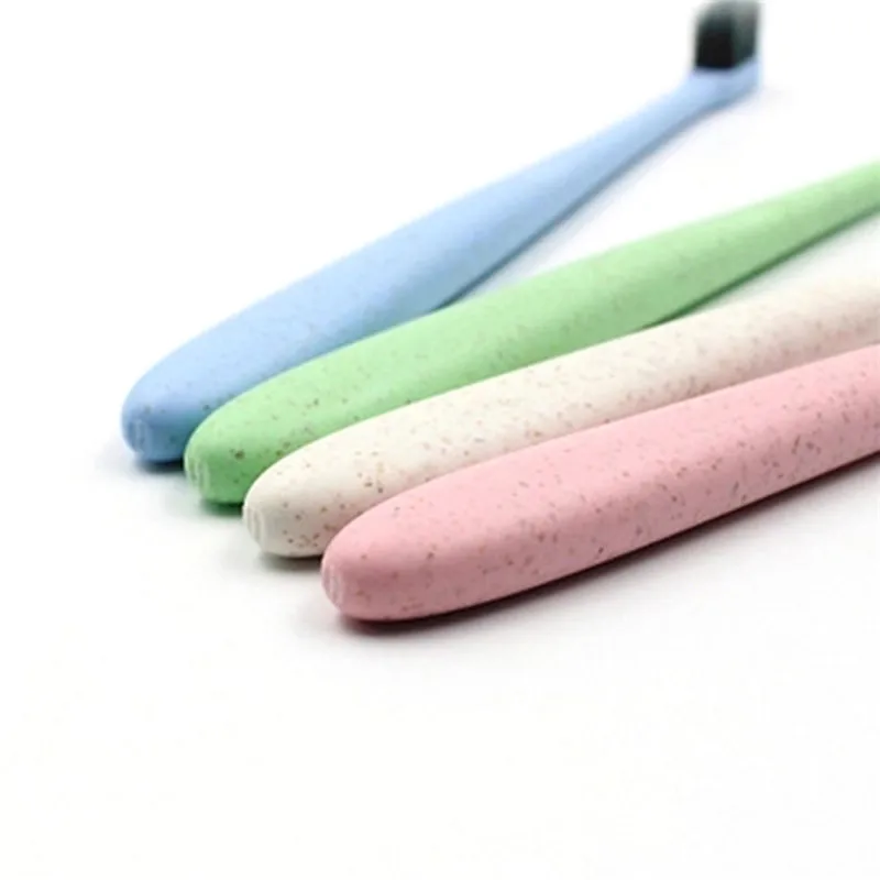 1 шт. пшеничной соломы тончайший Мягкая зубная щетка Портативный траве маленькая