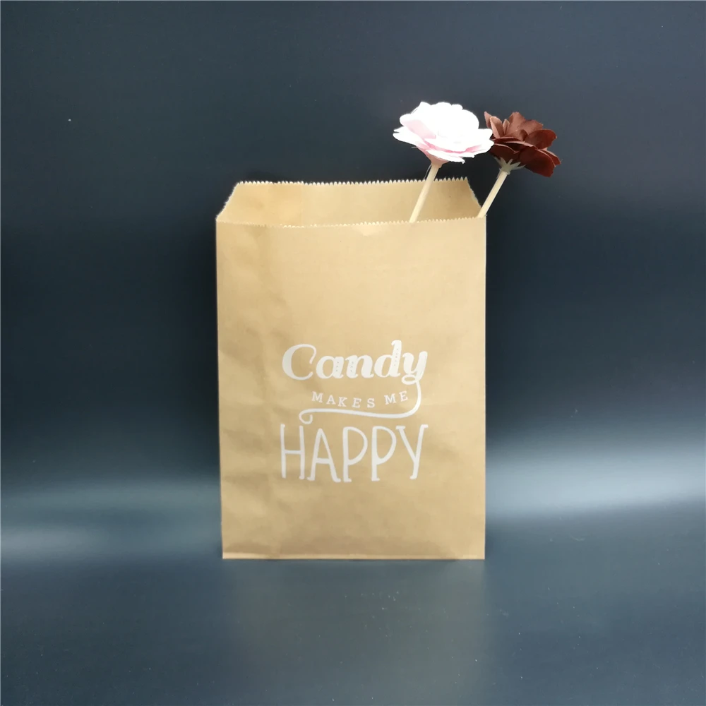 

100pcs Paper Bags, Kraft Gift Bags, Party Favor Bags, Merchandise Bags happy birthday day party baby shower