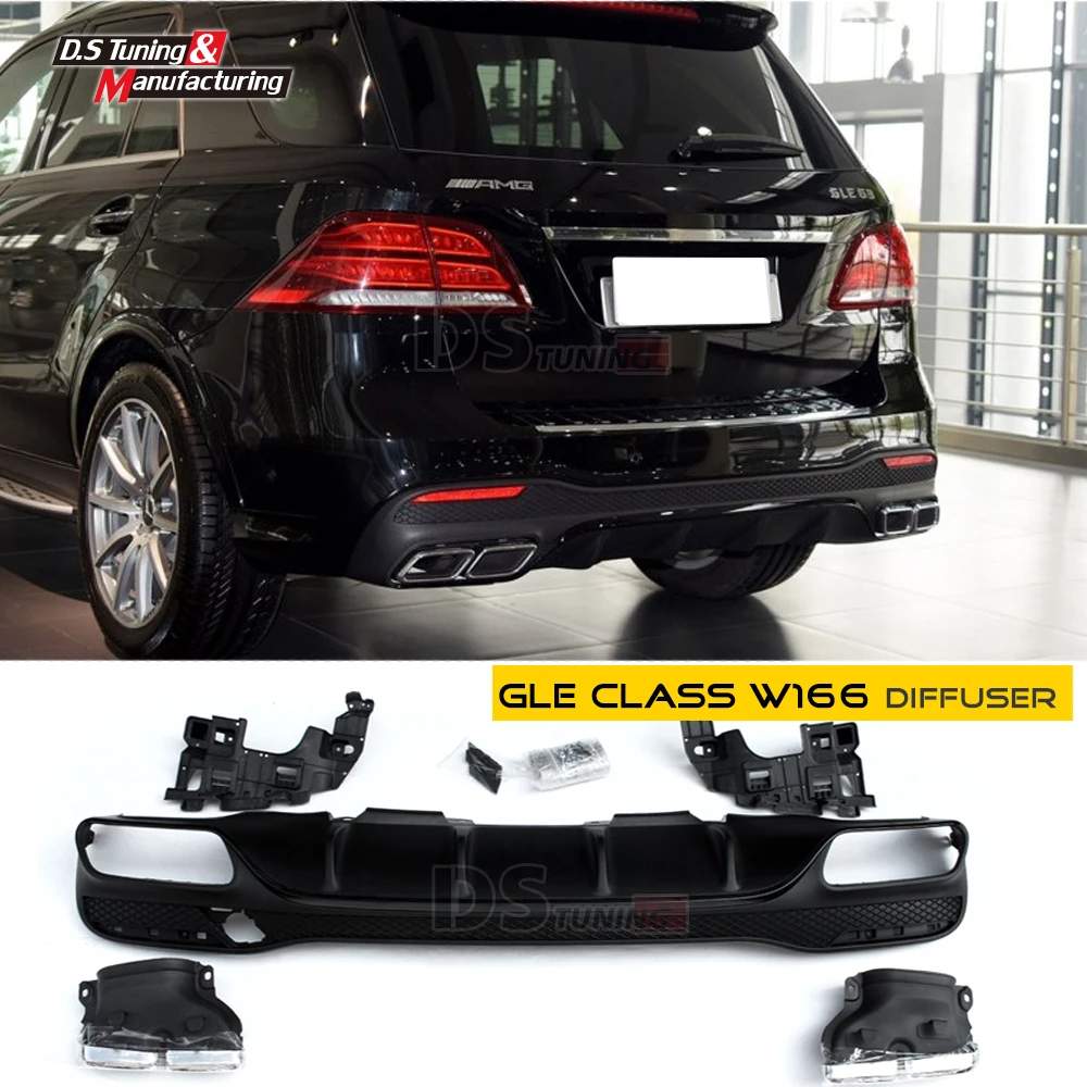 W166 задний бампер диффузор с 4 Выпускной 304 из нержавеющей стали для Benz GLE класса
