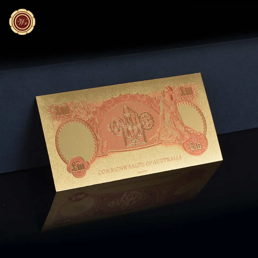 Цветная австралийская Золотая банкнота 10 фунтов цветная бумажная для домашнего
