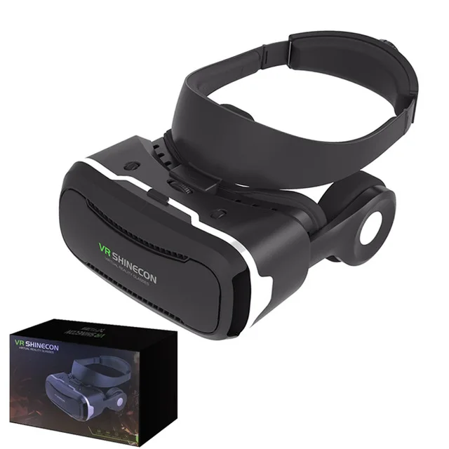 Bundle 1 VR Shinecon 4,0 стерео Виртуальная реальность смартфон 3D очки гарнитура Google BOX+ наушники/кнопка управления для 3,5-5,5 'мобильный телефон - Цвет: Bundle 1