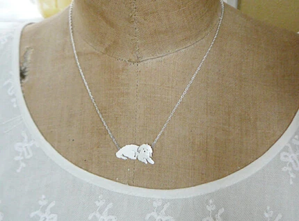 Ожерелье с подвеской для собак .. Заказной портрет питомца Серебряный
