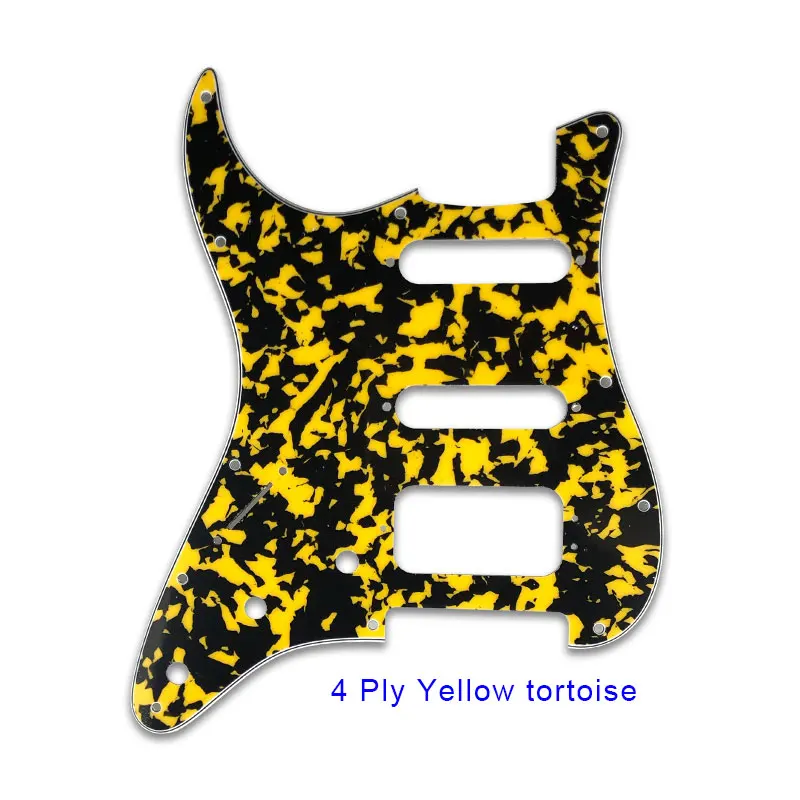 4Ply Yellow Tortoise Pleroo Custom гитарные Запчасти-для США/Мексики FD левая рука 72' 11 винтовых отверстий стандарт St SSH Гитара накладки царапинам пластины - Цвет: 4Ply Yellow Tortoise