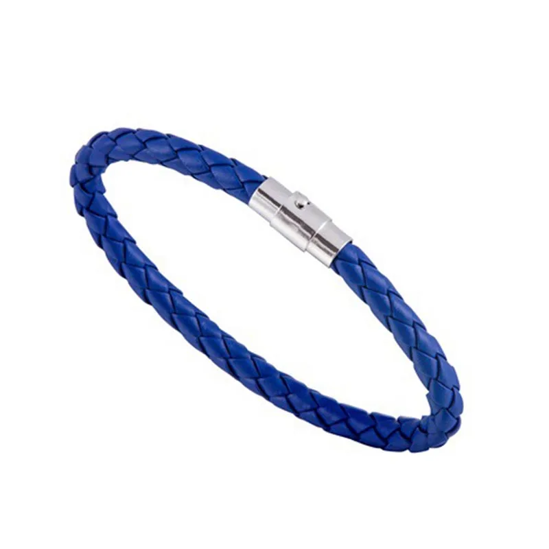 blue THLIVEOU, новинка, модный мужской браслет из тонкой синтетической кожи, браслет, плетение, браслеты, Mujer, модные ювелирные изделия - Окраска металла: blue