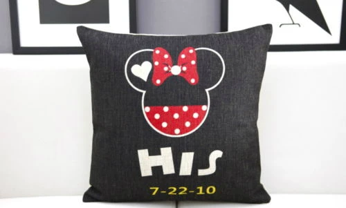 Пользовательские его и ее Mr Mrs Мышь подушек белье с принтом &quotпоп-арт&quot пара