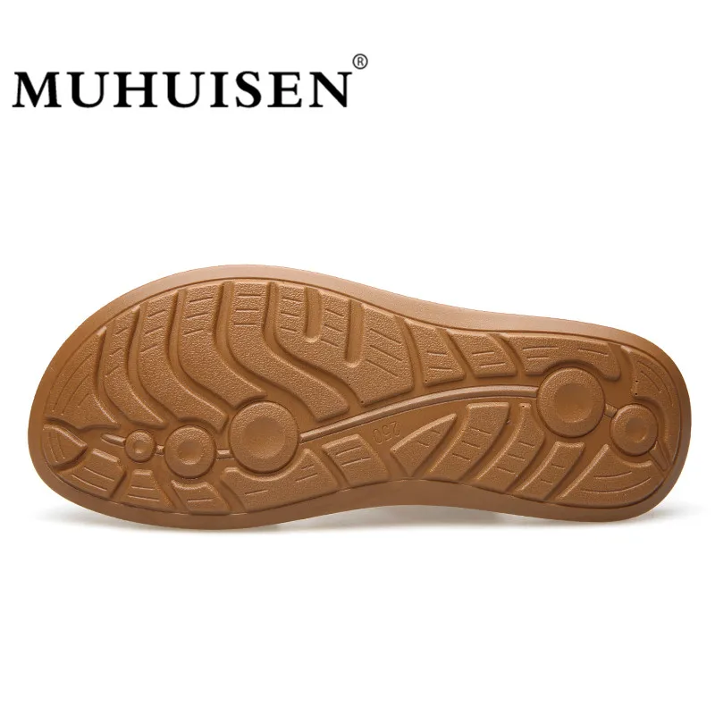 MUHUISEN/мужские сандалии 2018 г. Новые модные летние туфли из мягкой кожи пляжные