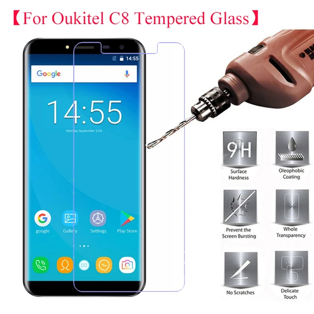 5.5 inch Oukitel C8 Tempered Glass 100% Original Premium 9H 2.5D Screen Protector Anti-scratch Film For Phone &gt | Мобильные