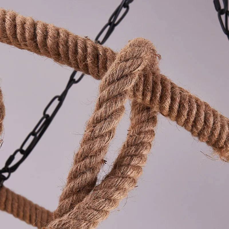 Подвесной светильник в стиле ретро Лофт Скандинавская веревка из пеньковой