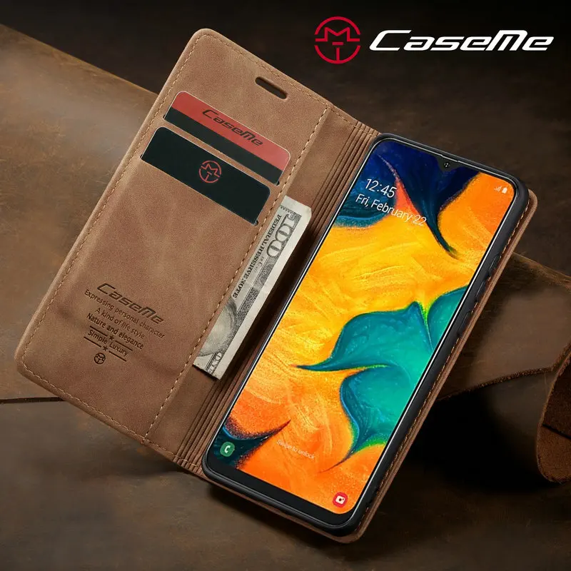 Магнитный флип чехол CaseMe для Samsung Galaxy A40 A 40 кожаный бумажник с кармашком карт
