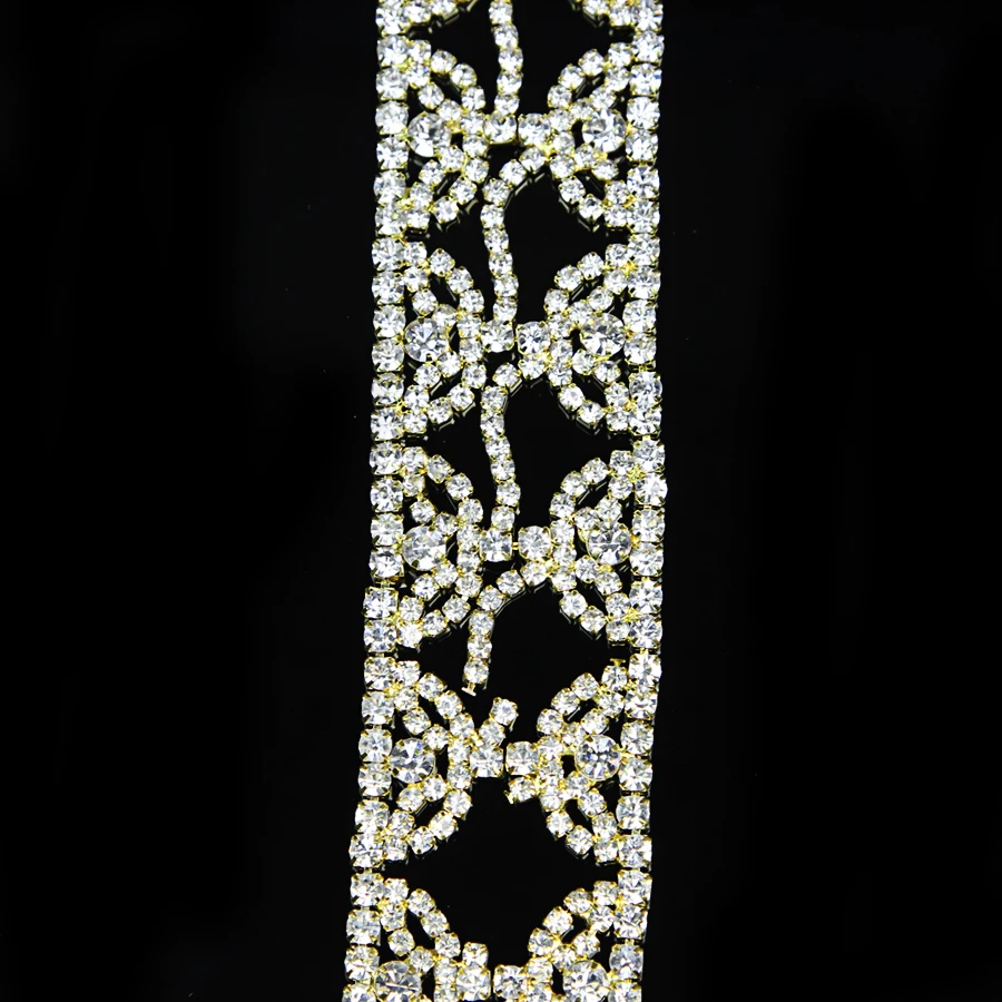

10Yards Chain Rope Rhinestone Trim Diamante Silver Crystal Necklace Sewing