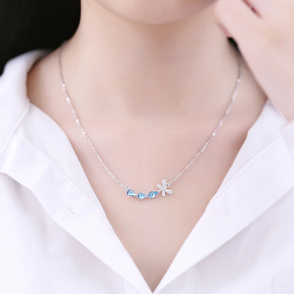 Женское ожерелье из серебра 925 пробы с подвеской в виде стрекозы|women jewelry|silver