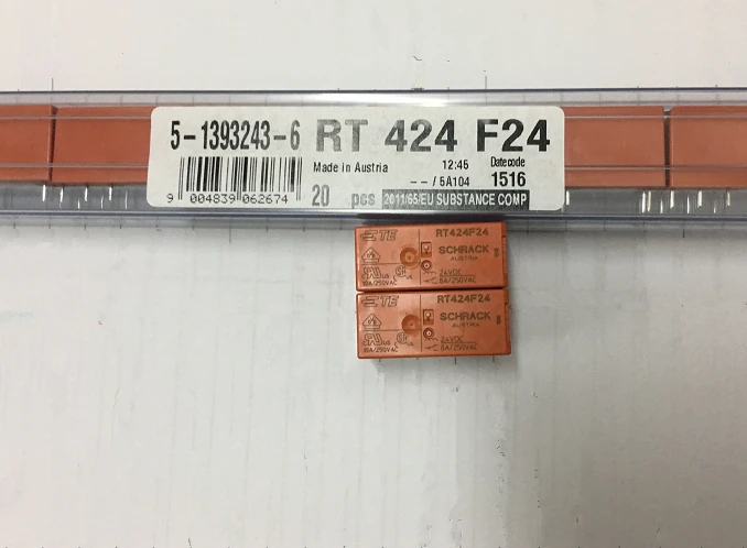 

2 шт. /// 5-1393243-6 RT424F24, 9pin, 8A250VDC, две группы преобразования