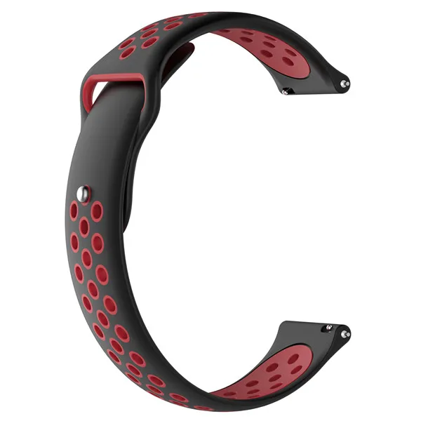 Black red Silicone Watchband Strap for Xiaomi Huami Amazfit GTR 47mm Bracelet Band for Amazfit Pace/Stratos 2 2S Smart Watch Sport Correa - Цвет: Black red