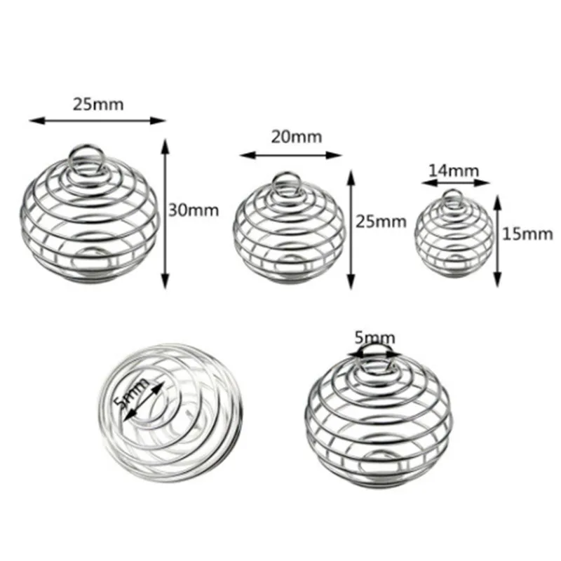 

30Pcs/lot Spiral Bead Cages Necklace Pendants Findings