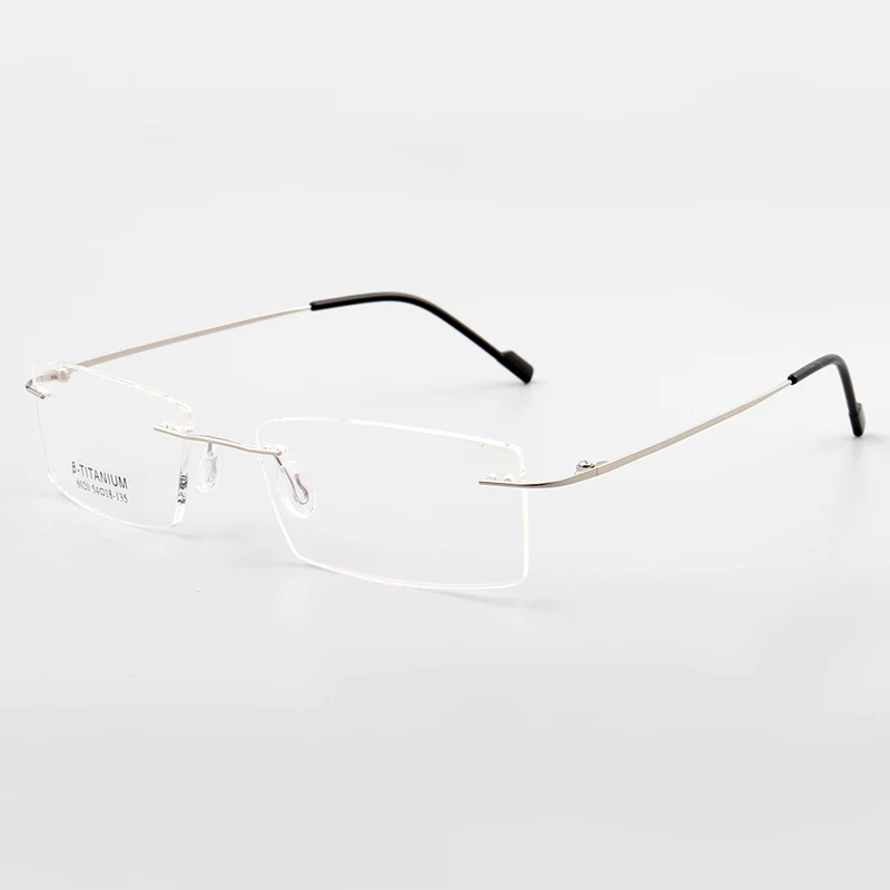 Sunny spot wholesale new frameless memory metal myopia glasses frame anti-blue computer radiation glasses frame - Цвет оправы: silver