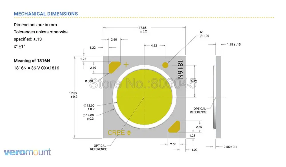 Cree CXA1304 CXA1507 CXA1816 CXA1820 CXA2011 CXA2520 CXA2530 CXA2540 CXA3050 нейтральный белый/теплый белый COB Чип-диод светодиодный массив