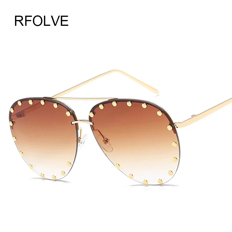 Женские солнцезащитные очки RFOLVE авиаторы из сплава с УФ защитой R130|Женские очки| |