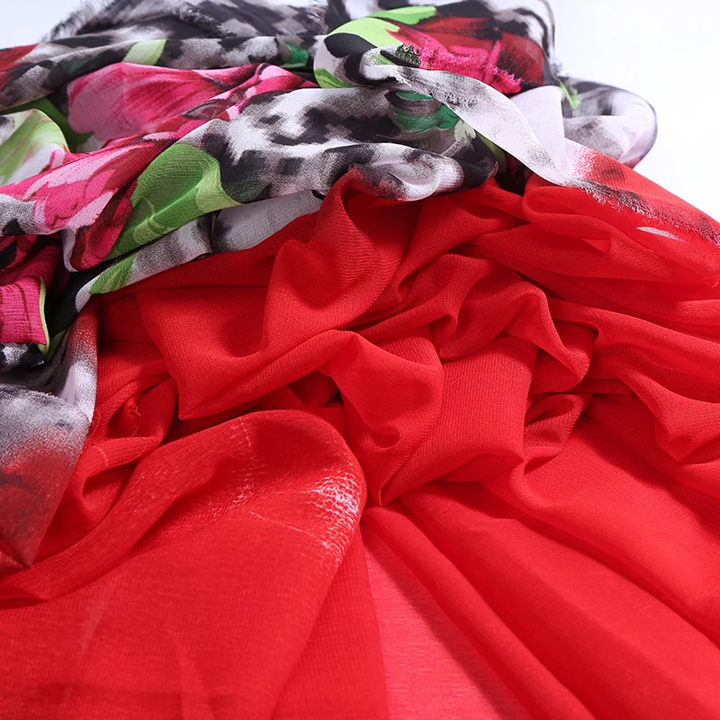 Размеры 100 см * 150 модные Новый стиль ткань платье Материал градиент шифоновая с