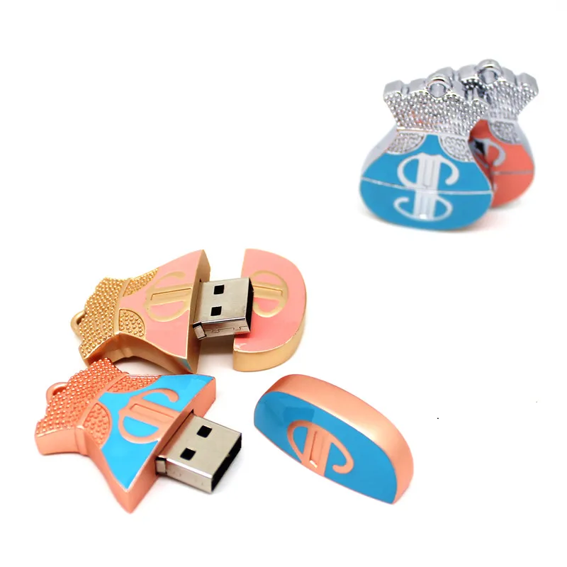 Новый металлический USB флэш накопитель 4 ГБ/8 ГБ/16 ГБ/32 ГБ 64 карманная модель для