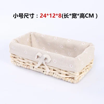 Натуральные плетеные вручную маленькие корзины с льняной декоративной