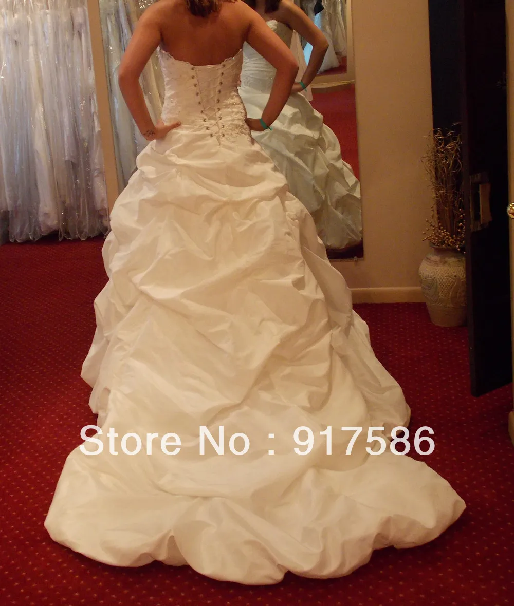 Wedding Dresses Tea Length Ball Gown Floor-Length Court Train D Sweetheart Sleeveless Lace Up Built-In Bra Taffeta Customized 20 | Свадьбы и