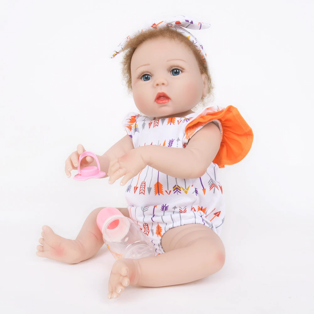 Полноразмерная силиконовая кукла новорожденная 22 дюйма виниловая реалистичная