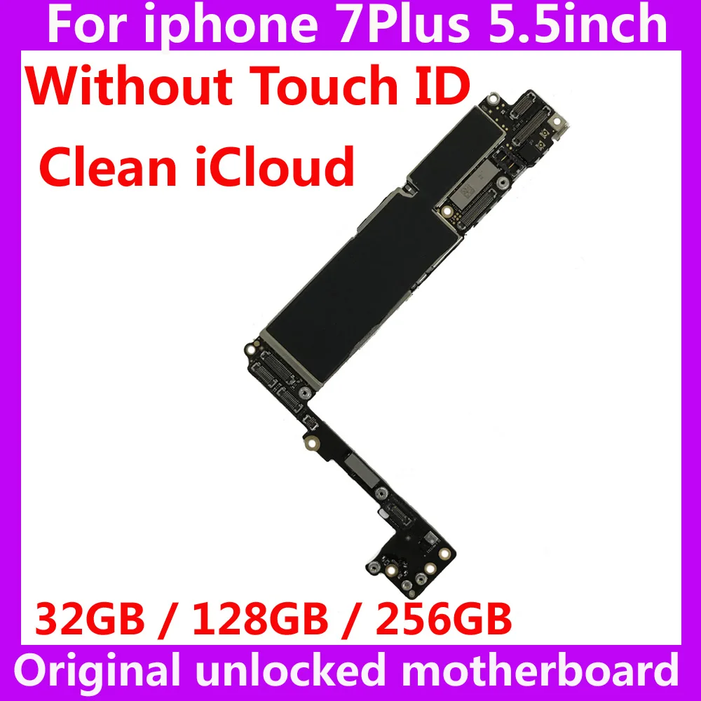 100% оригинальная материнская плата для iphone 7 Plus без touch ID 32 Гб 128 ГБ 256