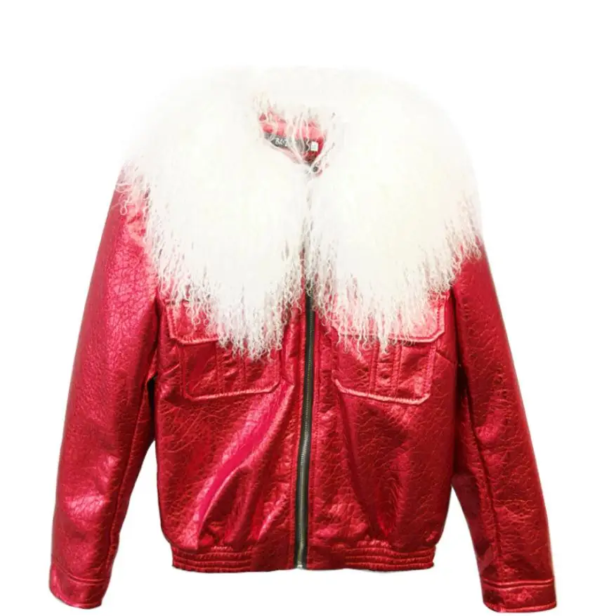 Зимняя Модная брендовая женская кожаная куртка со съемным большим меховым