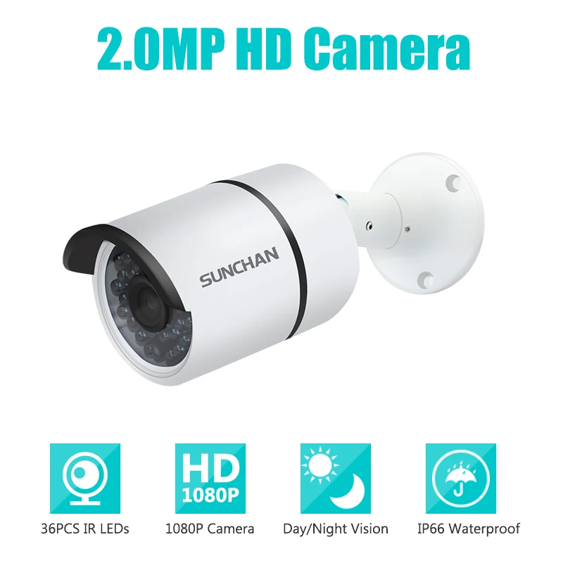 SunChan высокое качество ahdh камера 1080 P 2.0MP 36 ИК-светодиодный Ночное видение
