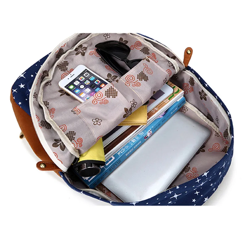 2017 Женский рюкзак для девочек подростков школьные сумки из парусины милый с