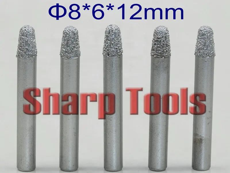 

8*6*12mm V Engravers Router Bits Diamond Milling Cutters for CNC 3D Stone Carving Marble Machine 3D Tapered Ball Endmills Tools