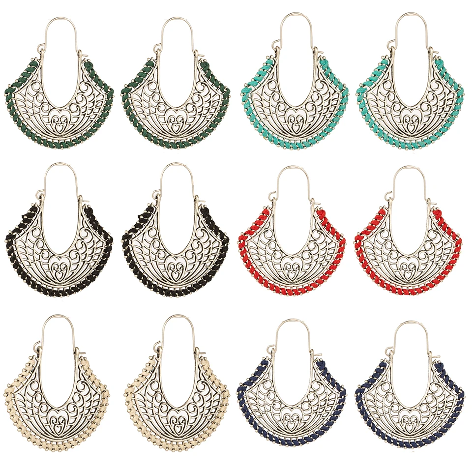 EXYNLON 2019 NEW Openwork earrings Fashion woman's and girl's jewelry color Metal Material Geometric shape trend | Украшения и