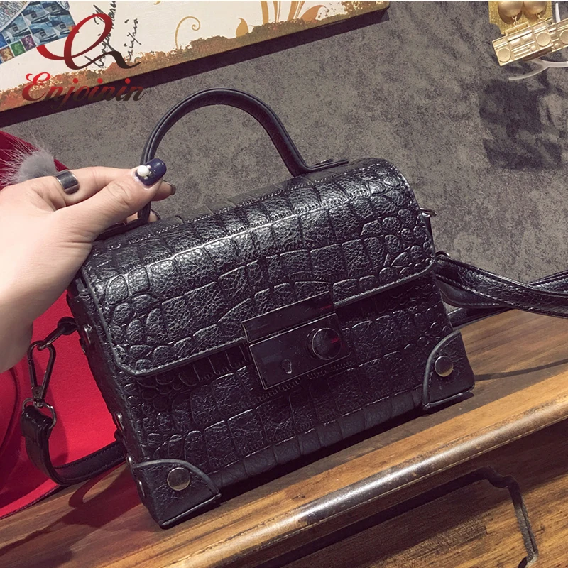 Новое поступление винтажная сумка из искусственной кожи с каменным узором