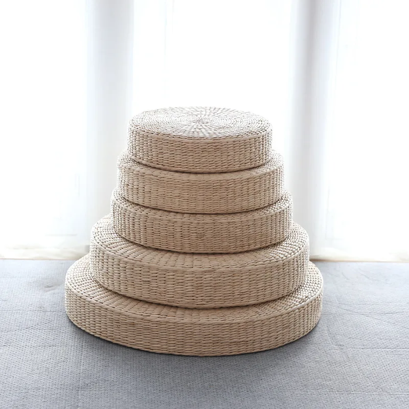 

Meditation Round Yoga Mat Handmade Straw Mat Yoga Comfortable Tatami Cushions Zafu Chair Floor Cushions Natural Yoga Mats