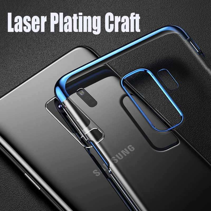 Luxury Transparent Soft Plating Case Cover For Samsung Galaxy S6 S7 S8 S9 S10 Plus S10E Note 8 9 A6 A8 M10 M20 A7 A9 2018 |