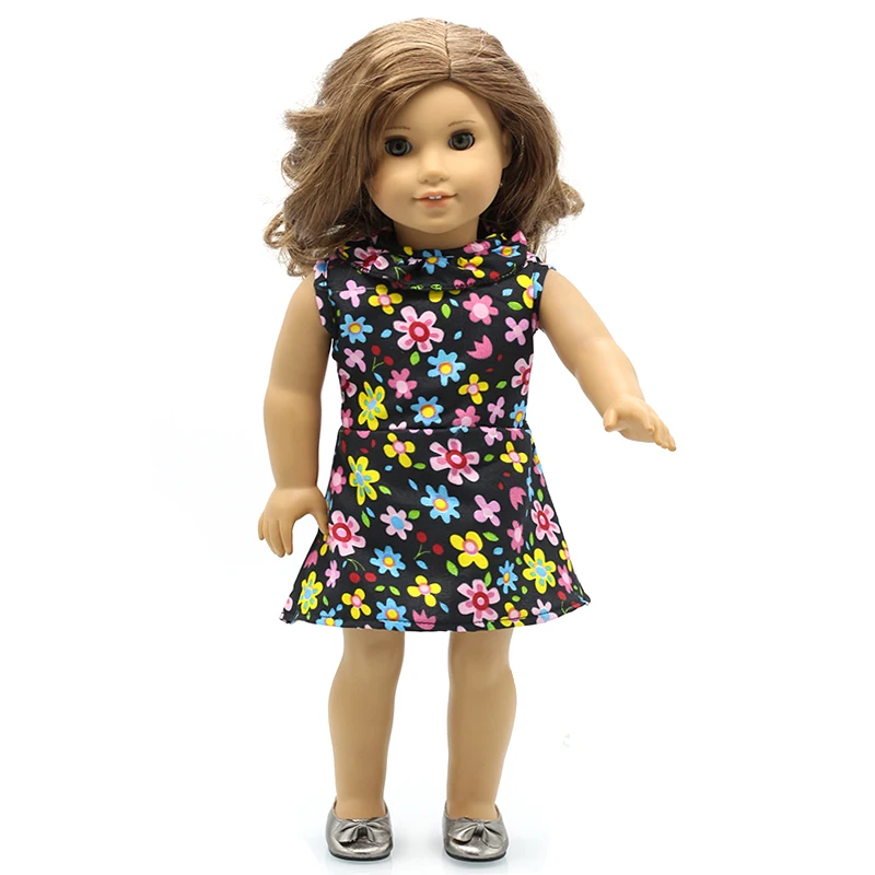Одежда для кукол с цветочным рисунком рубашка брюки костюм и короткое платье 16-18