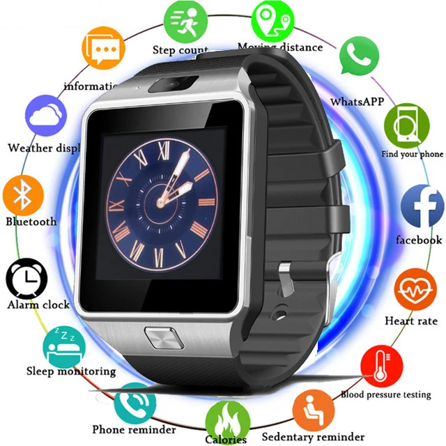 Bluetooth Смарт-часы DZ09 телефон с камерой Sim TF карта Android SmartWatch телефонный звонок