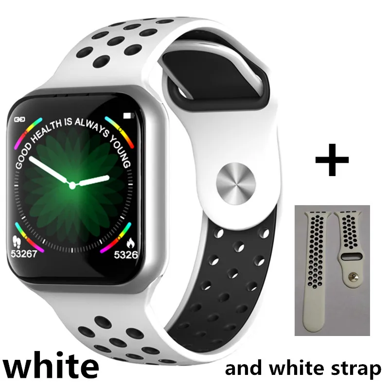 white and whitestrap F8 Смарт-часы Мужские Женские Модные Смарт-часы фитнес-трекер пульсометр кровяное давление мониторинг кислорода в крови IP67 водонепроницаемый - Цвет: white and whitestrap