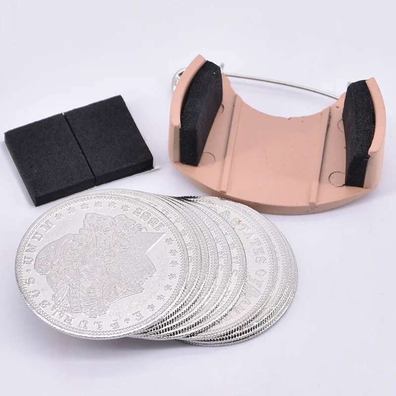 Монета самосвал + 10 шт. монеты палочки (версия Моргана) волшебные фокусы