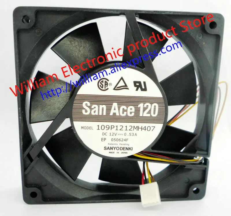 Оригинальный компьютерный охлаждающий вентилятор Sanyo 109p12mh407 12V 0.35A 120*120*25 мм |