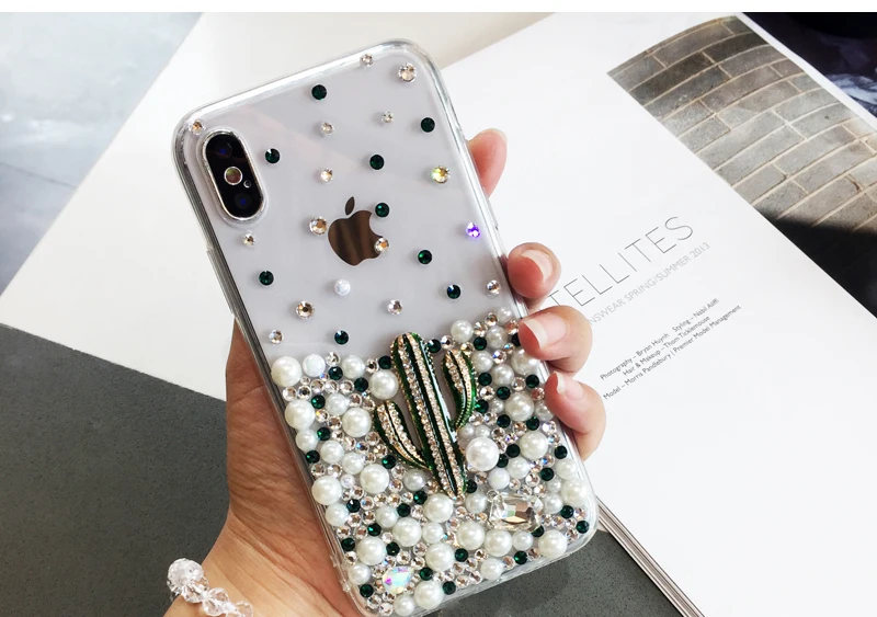 С бусинами и драгоценными камнями кактус чехол для телефона samsung Galaxy J8 J6 J7 J5 J4 J3 J2 J1