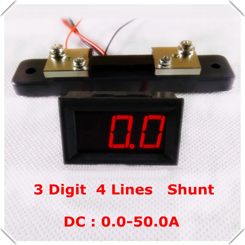 RD 0,5" Цифровой амперметр APM dc 0-50A 4 провода трехзначный измеритель тока панель с шунтом светодиодный дисплей Цвет [3 шт./лот]