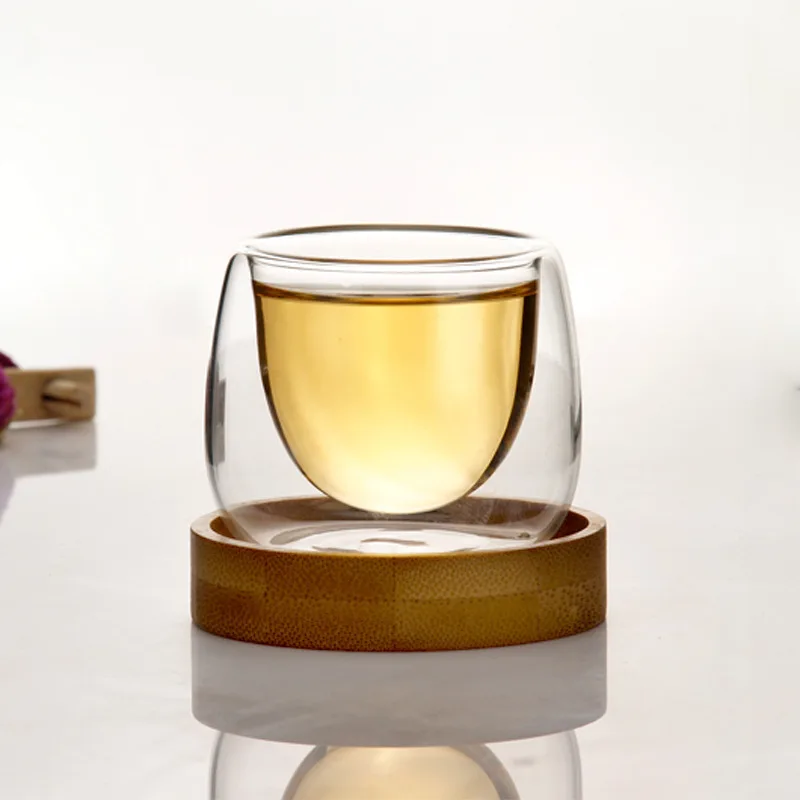 6 шт. двухстенные чашки Bodum дизайнерские чайные с бамбуковыми зернистыми чашками