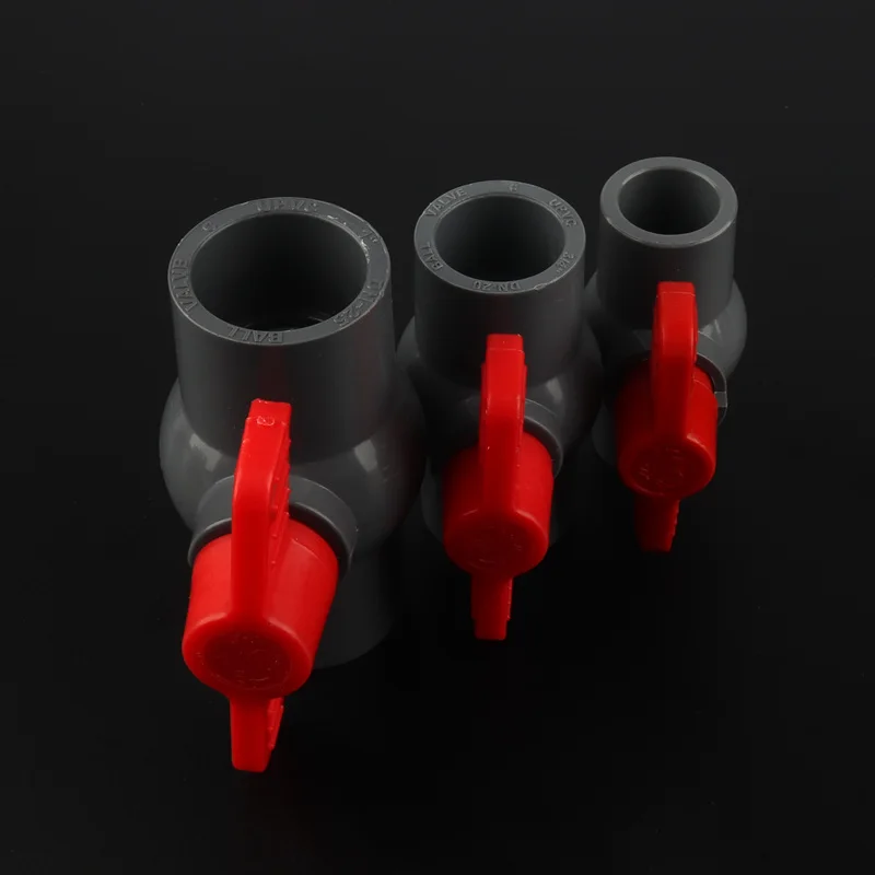 

1pc Inner Dia 20/25/32mm PVC Valve 1/2"3/4"1" Female Thread PVC Ball Valve for Home Garden Irrigation PVC Connectors