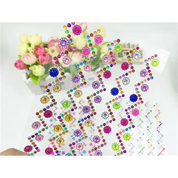 flower 27*10 см/лист mixcolor мультфильм мотив стразы стикер diy акриловые телефон мешки автомобилей наклейки вставить ремесла украшения аксессуары - Цвет: flower