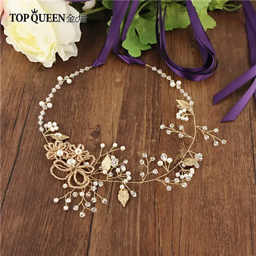 TOPQUEEN SH73 свадебный пояс, стразы, роза, золотой свадебный пояс для платьев, стразы, жемчуг, свадебный пояс - Цвет: Purple ribbon