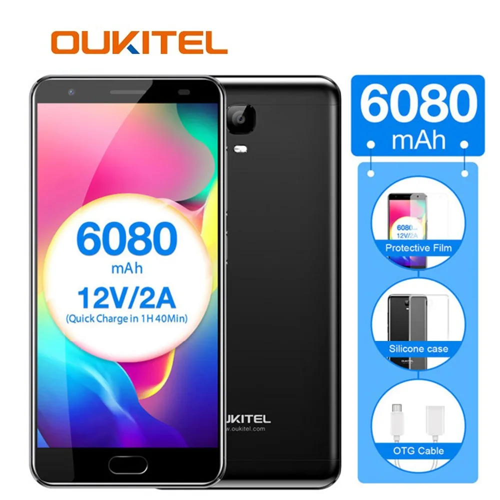 Oukitel K6000 более 4g RAM ROM ячейки Mtk6750t 64g Восьмиядерный Новый Mah Android7.0 Hdf Экран Lte
