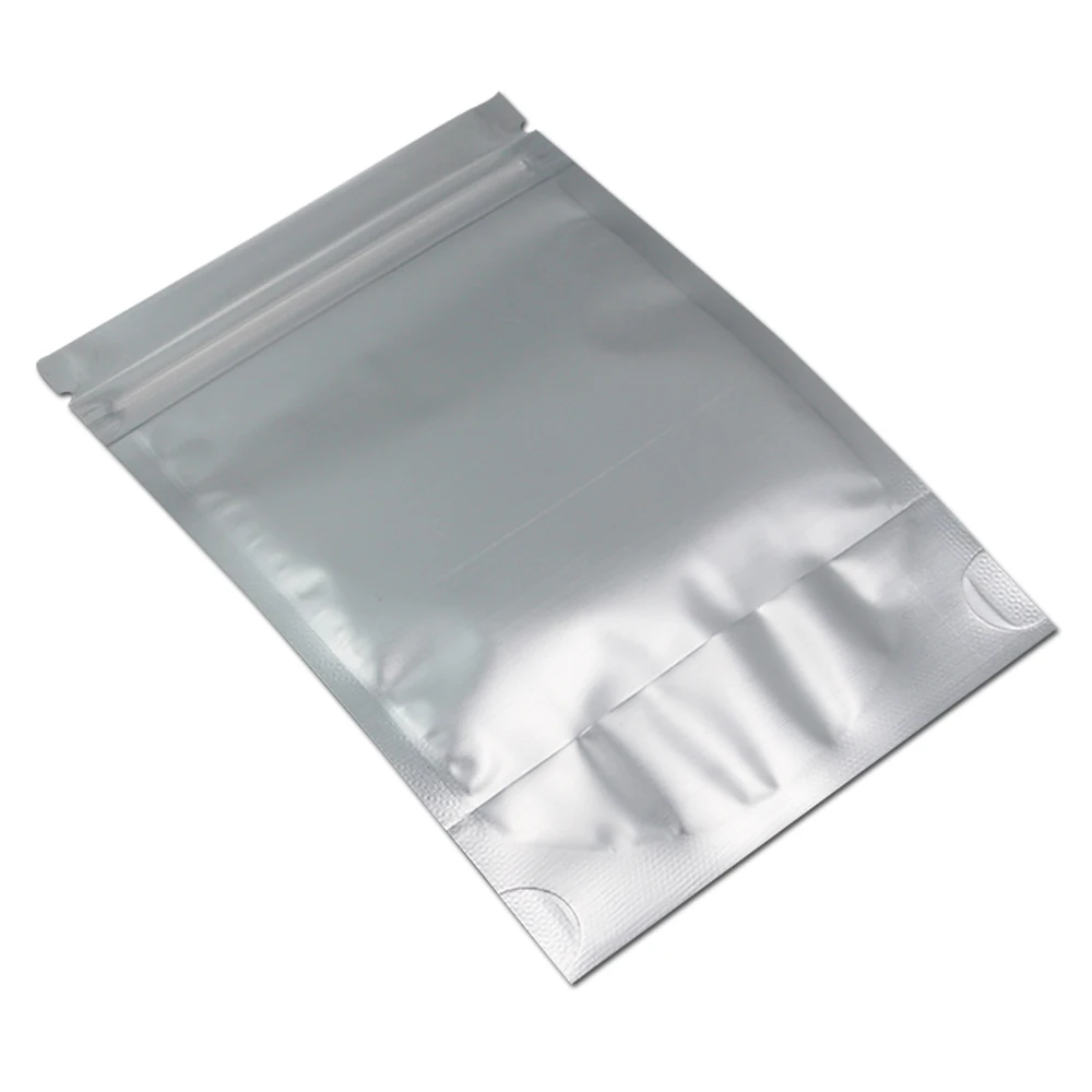 100 шт./лот стоьте вверх золото/ясная алюминиевая фольга замком на молнии само