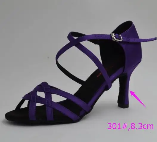 purple Evkoo dance Zapatos De Baile, атласная женская обувь черного, коричневого, красного, фиолетового цвета, 10 см, женская обувь для латинских, бальных танцев, сальсы, танцевальная обувь для женщин, Evkoo-068 - Цвет: purple
